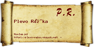 Plevo Réka névjegykártya